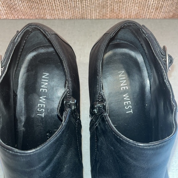 👢 EUC COWBOY BOOTS NINE WEST Women’s leather upper mid heel zip up booties… - Picture 6 of 7